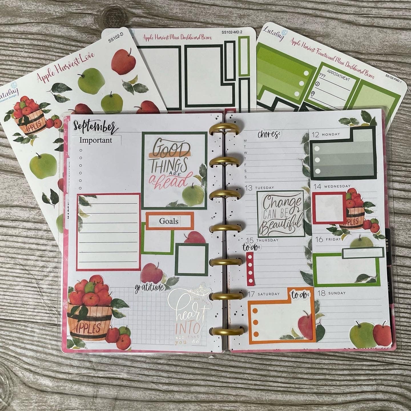 Apple Harvest Weekly Functional Planner Sticker Sheet