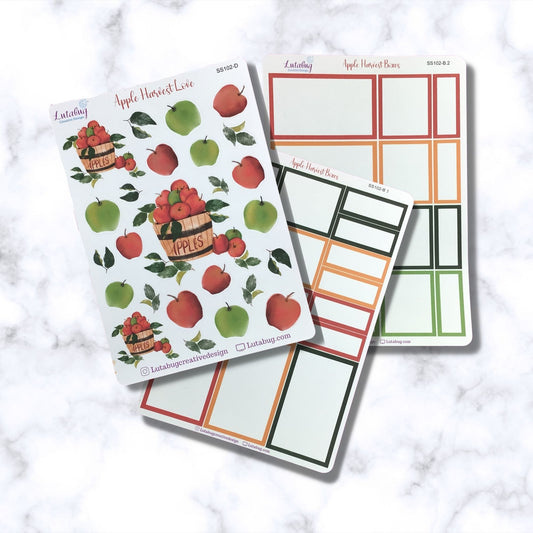 Apple Harvest Classic Weekly Vertical Planner Deco and Box Sticker Kit
