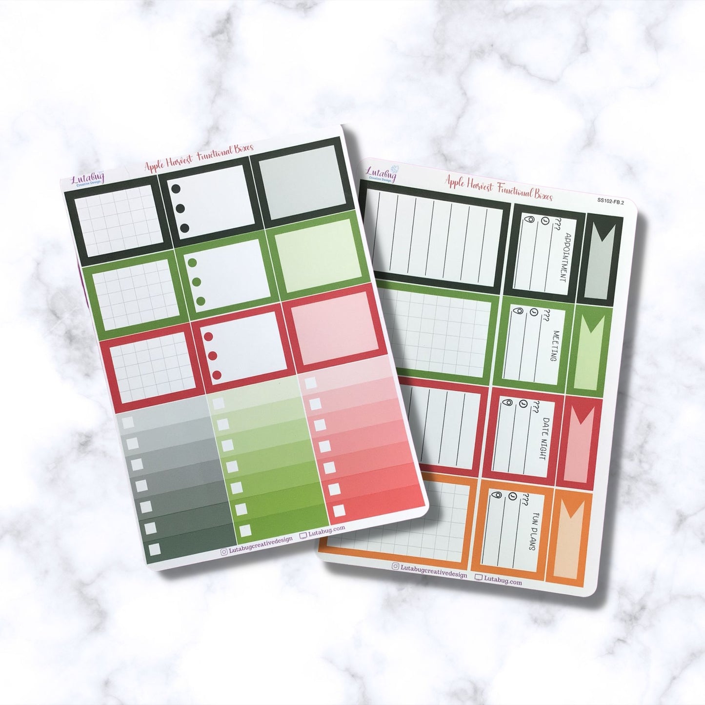 Apple Harvest Classic Functional Planner Box Sticker Sheets