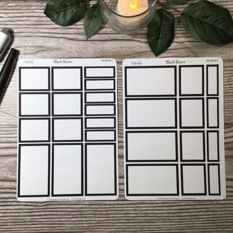 Black Cat Halloween Planner/Journal Deco and Planner Box Sticker Kits