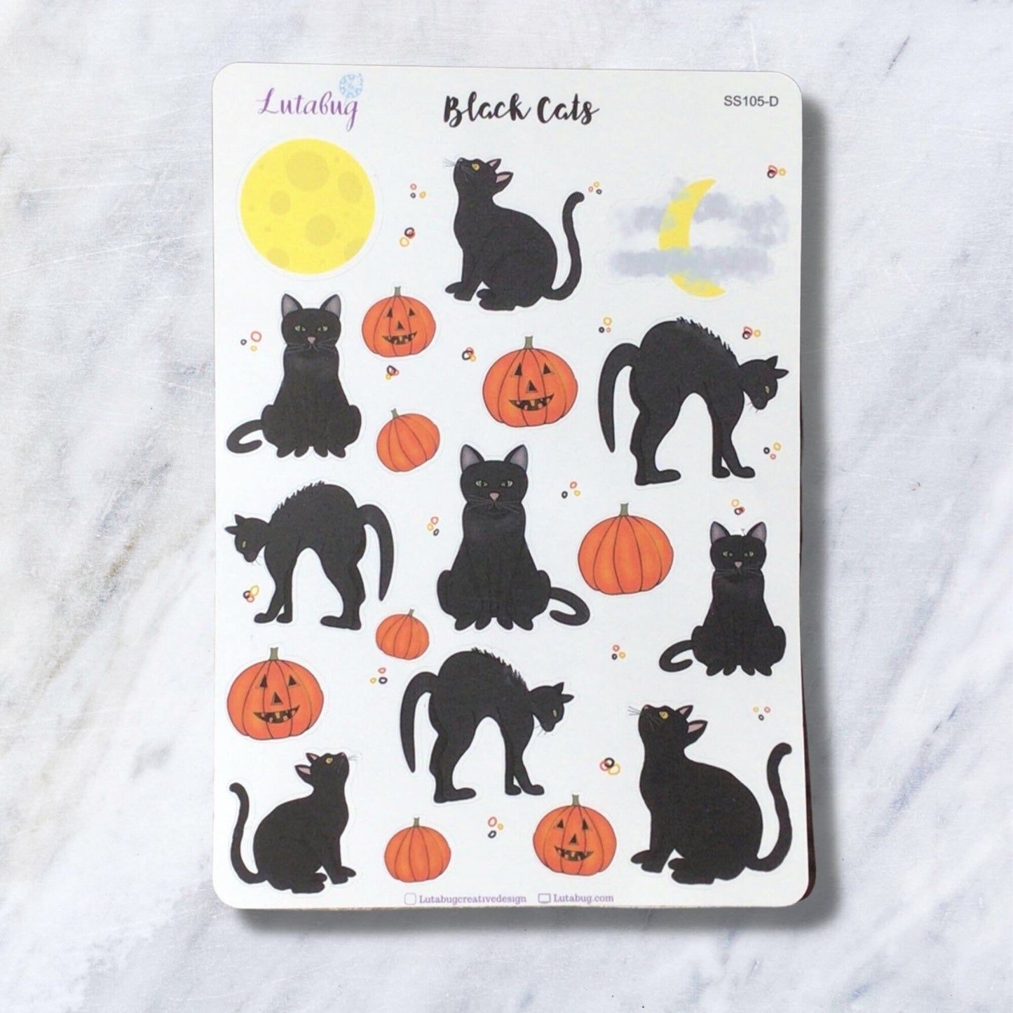 Black Cat Halloween Planner/Journal Deco and Planner Box Sticker Kits