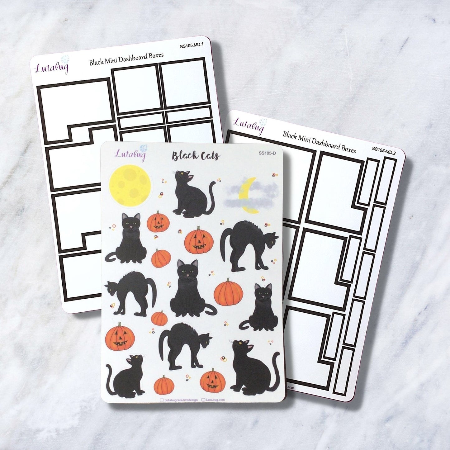 Black Cat Halloween Planner/Journal Deco and Planner Box Sticker Kits