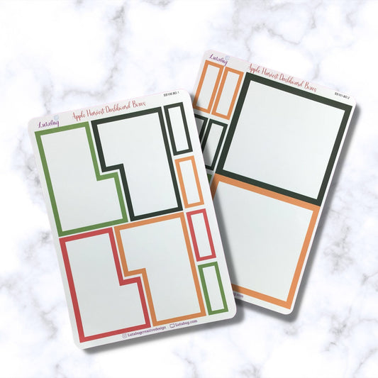 Apple Harvest Dashboard and Mini Dashboard Planner Box Stickers