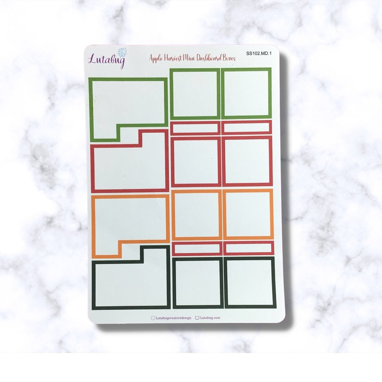 Apple Harvest Dashboard and Mini Dashboard Planner Box Stickers