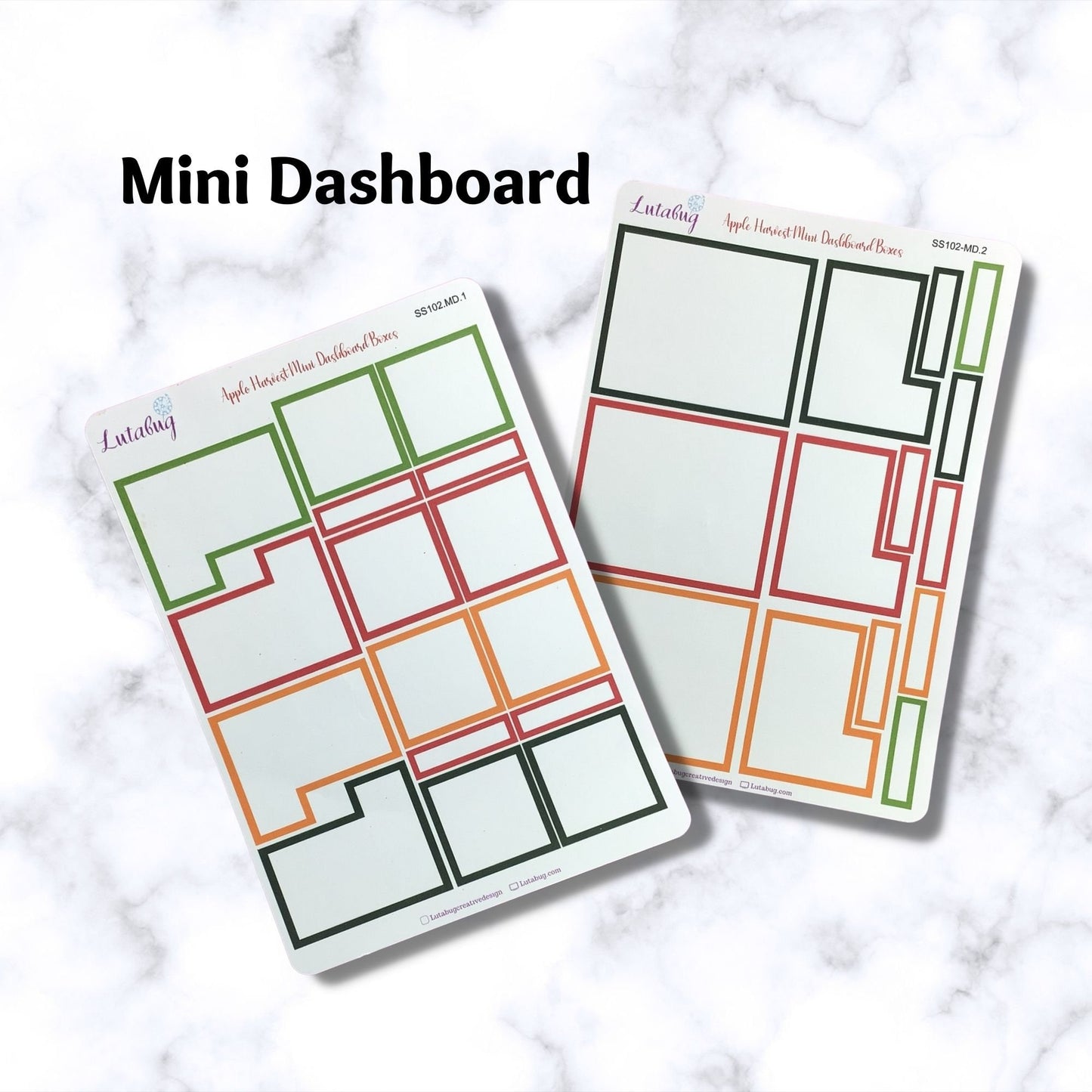 Apple Harvest Dashboard and Mini Dashboard Planner Box Stickers