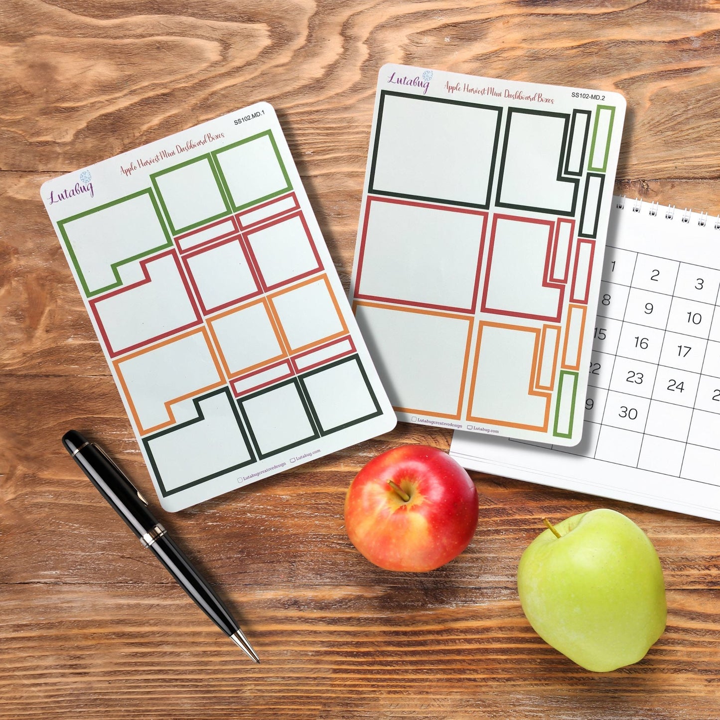 Apple Harvest Mini Dashboard Planner Box Stickers