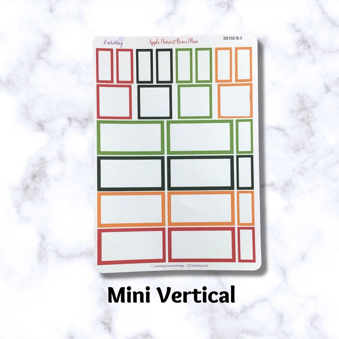 Apple Harvest Mini Vertical Planner Box Stickers