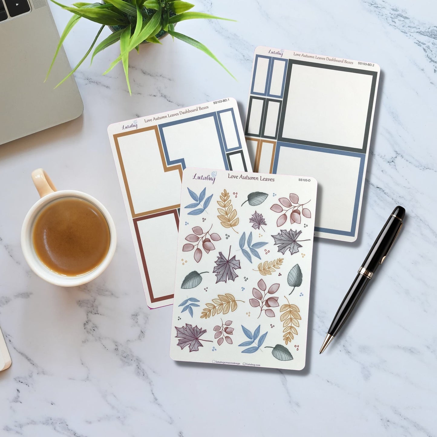 Autumn Leaves Classic Dashboard Planner Deco and Box Sticker Kit