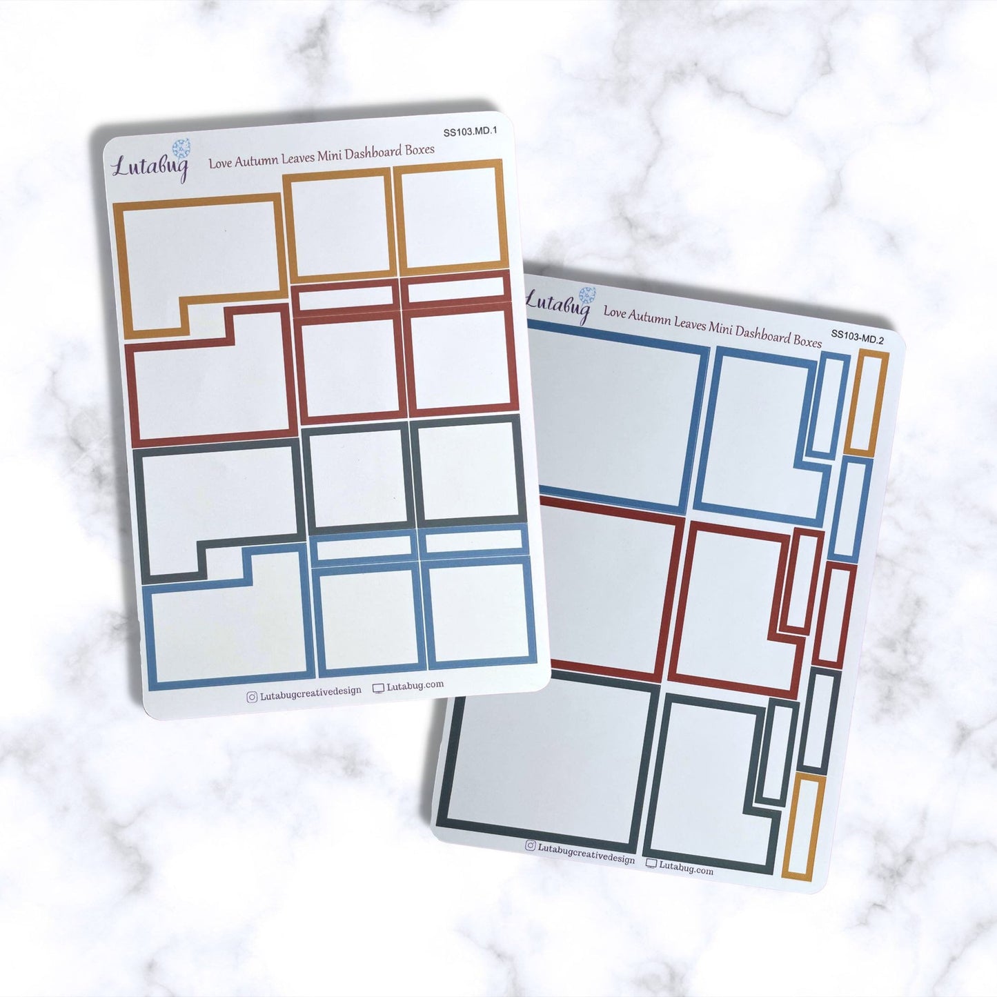 Autumn Leaves Mini Dashboard Planner Box Stickers