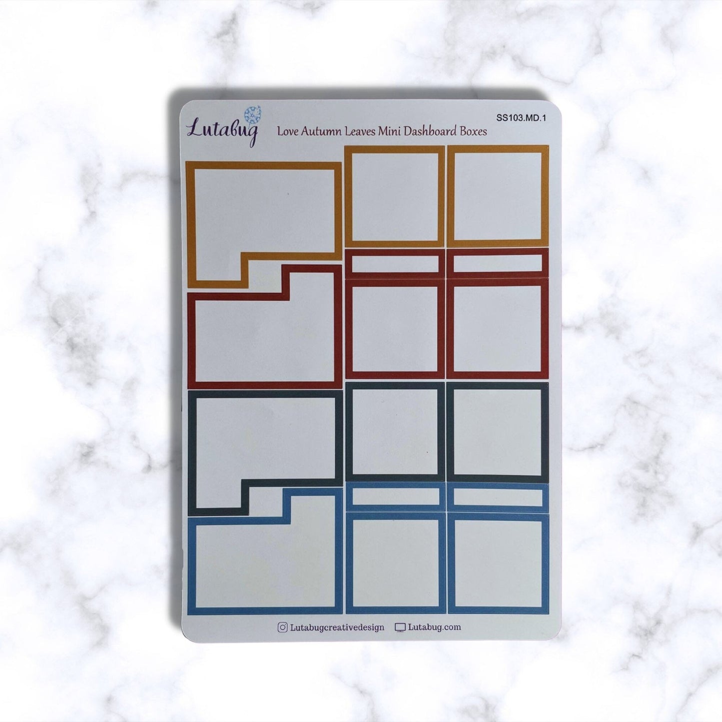 Autumn Leaves Mini Dashboard Planner Box Stickers