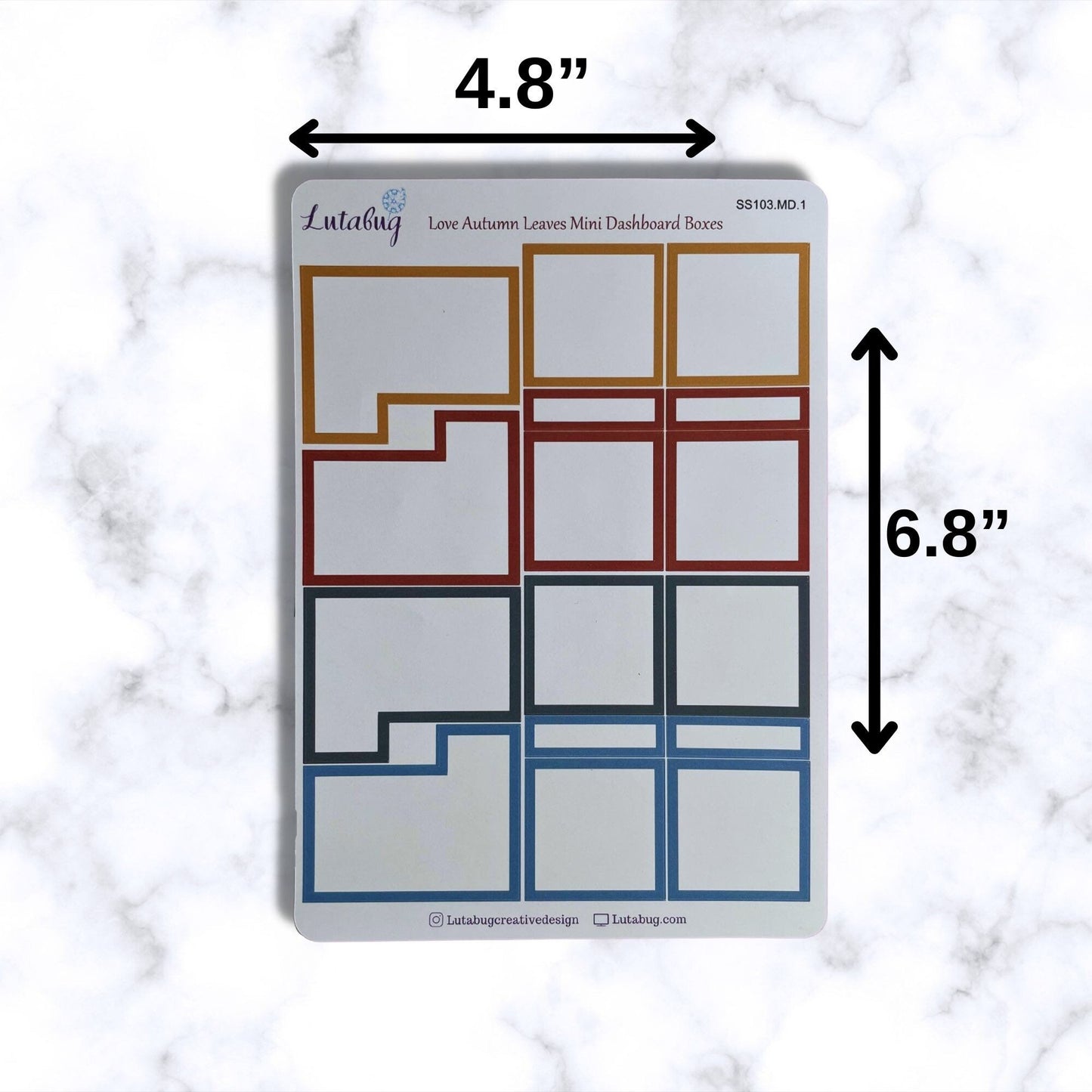 Autumn Leaves Mini Dashboard Planner Box Stickers