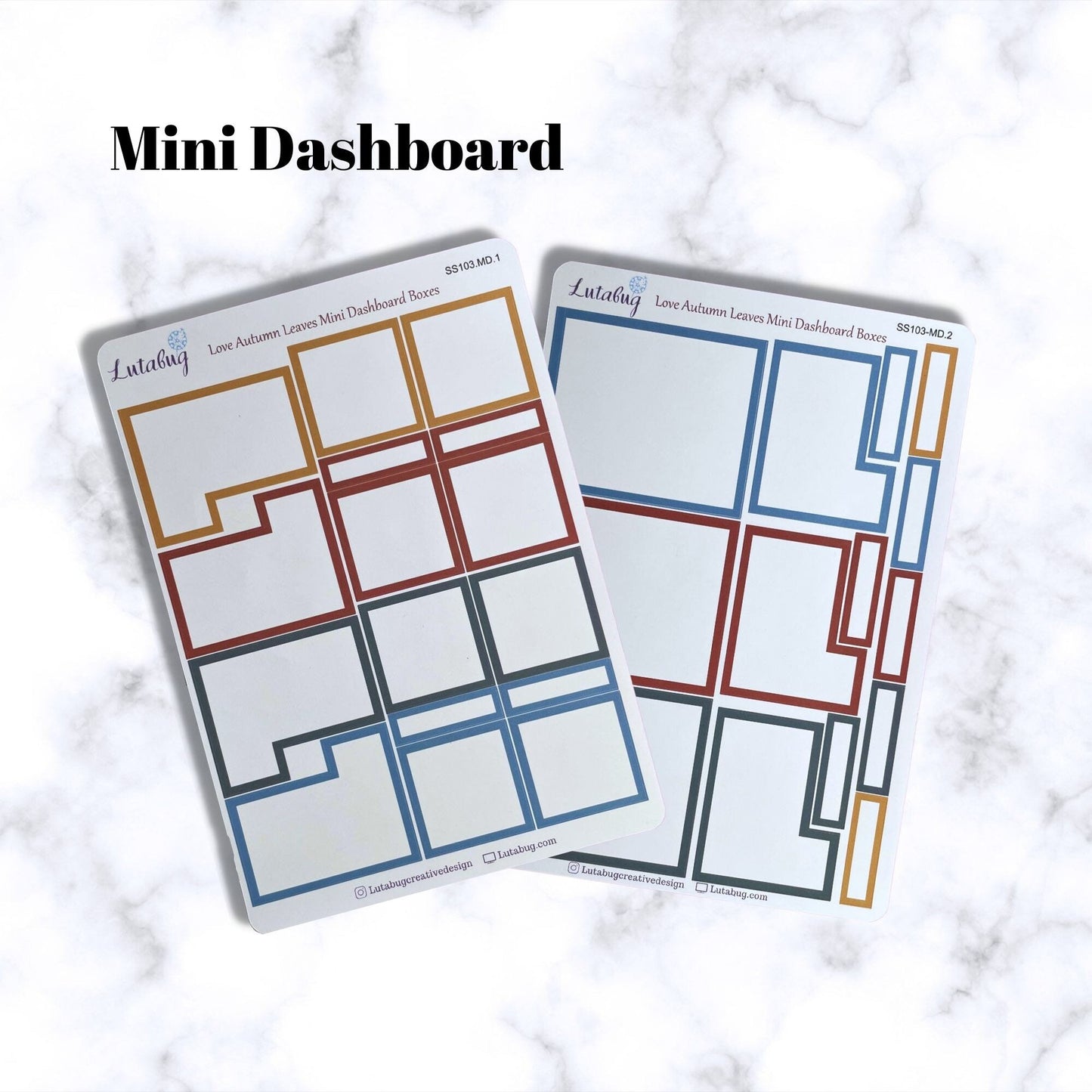 Autumn Leaves Mini Dashboard Planner Stickers,Deco and Box Sticker Kit