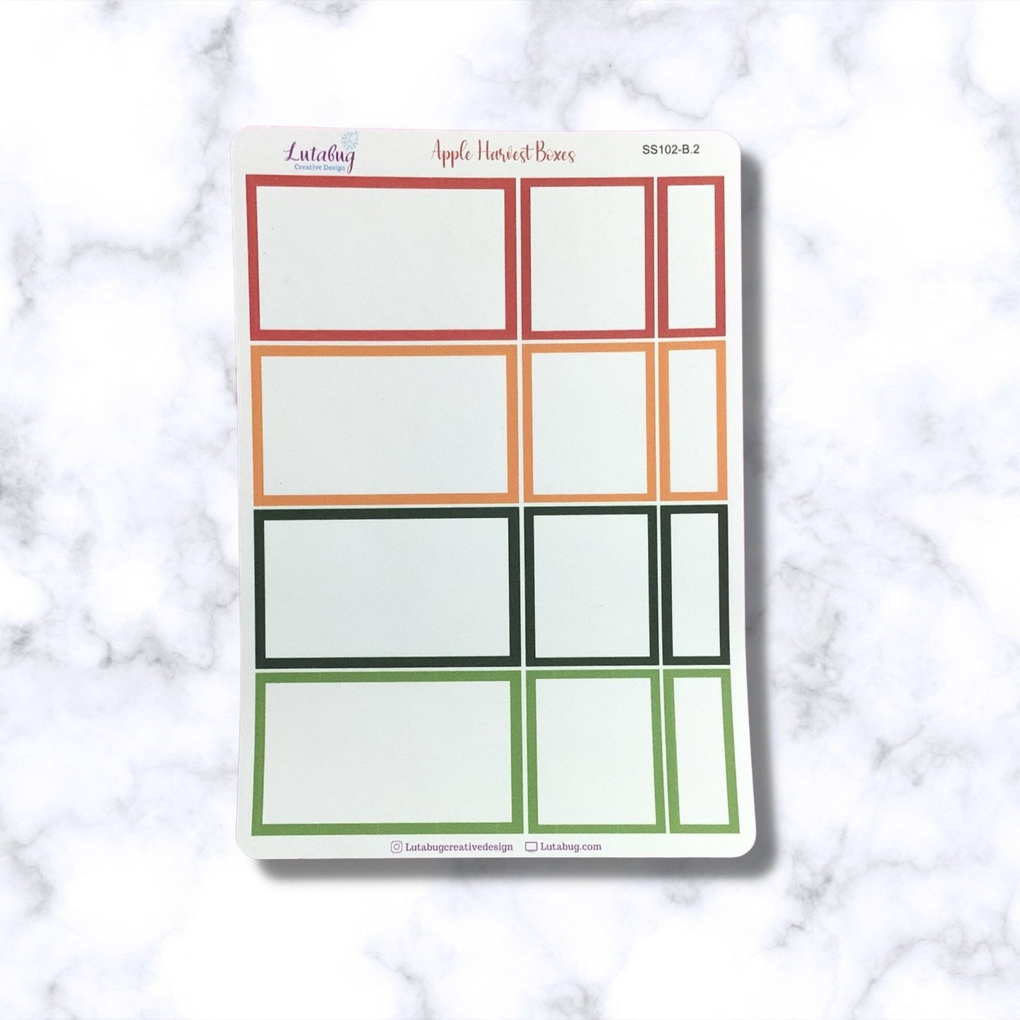 Apple Harvest Classic Vertical Planner Box Sticker Sheets