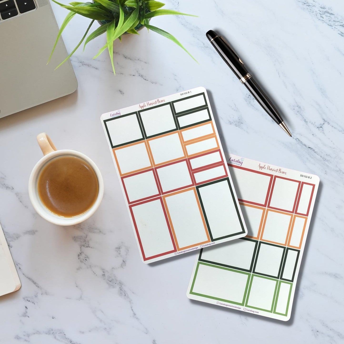 Apple Harvest Classic Vertical Planner Box Sticker Sheets