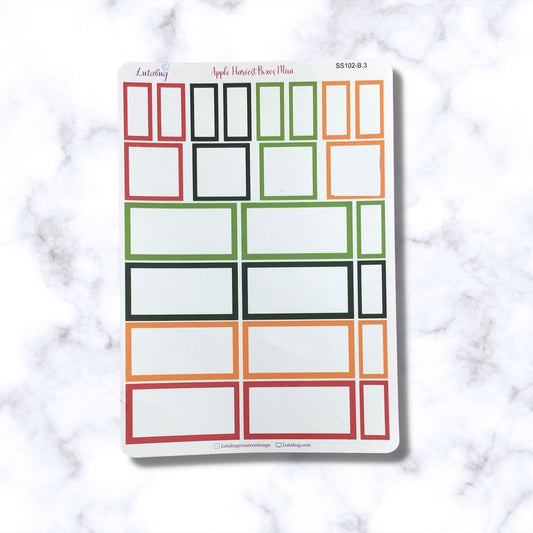 Apple Harvest Mini Vertical Planner Box Stickers