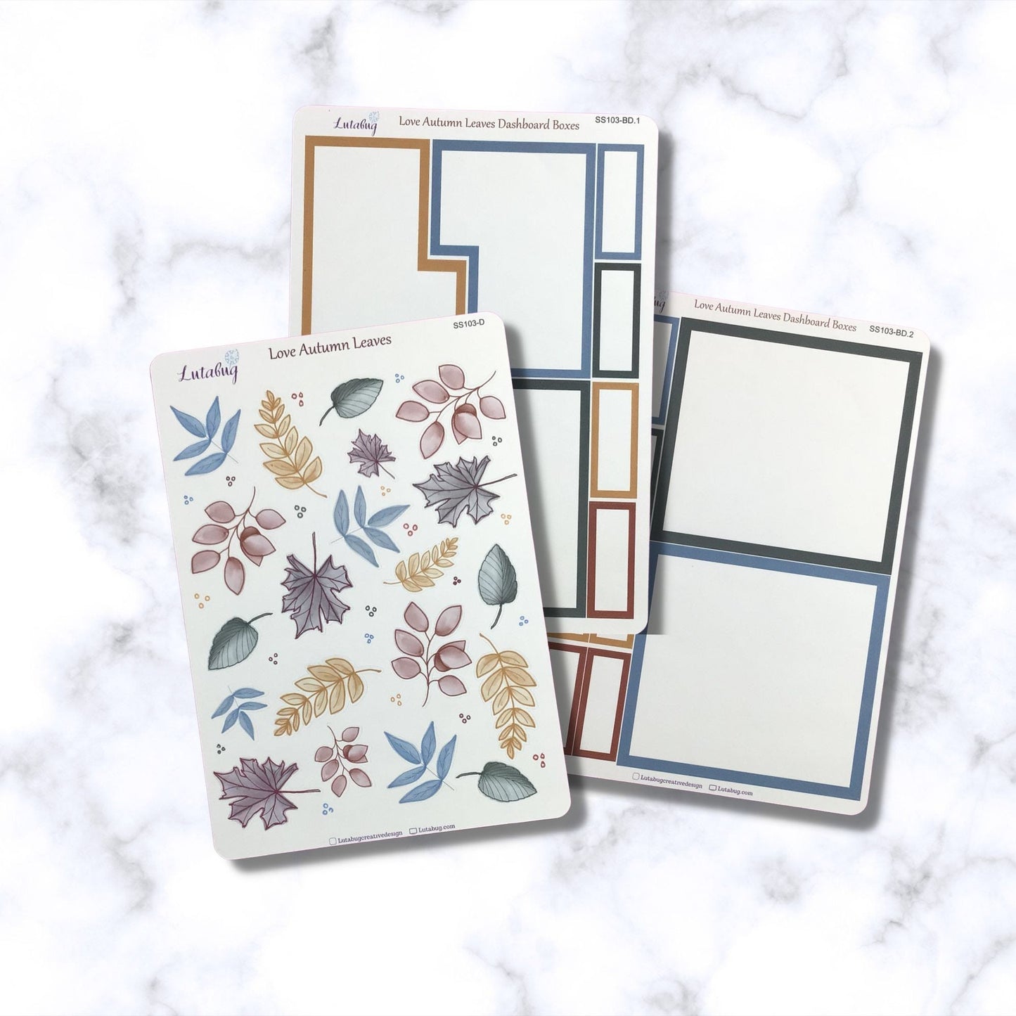 Autumn Leaves Classic Dashboard Planner Deco and Box Sticker Kit