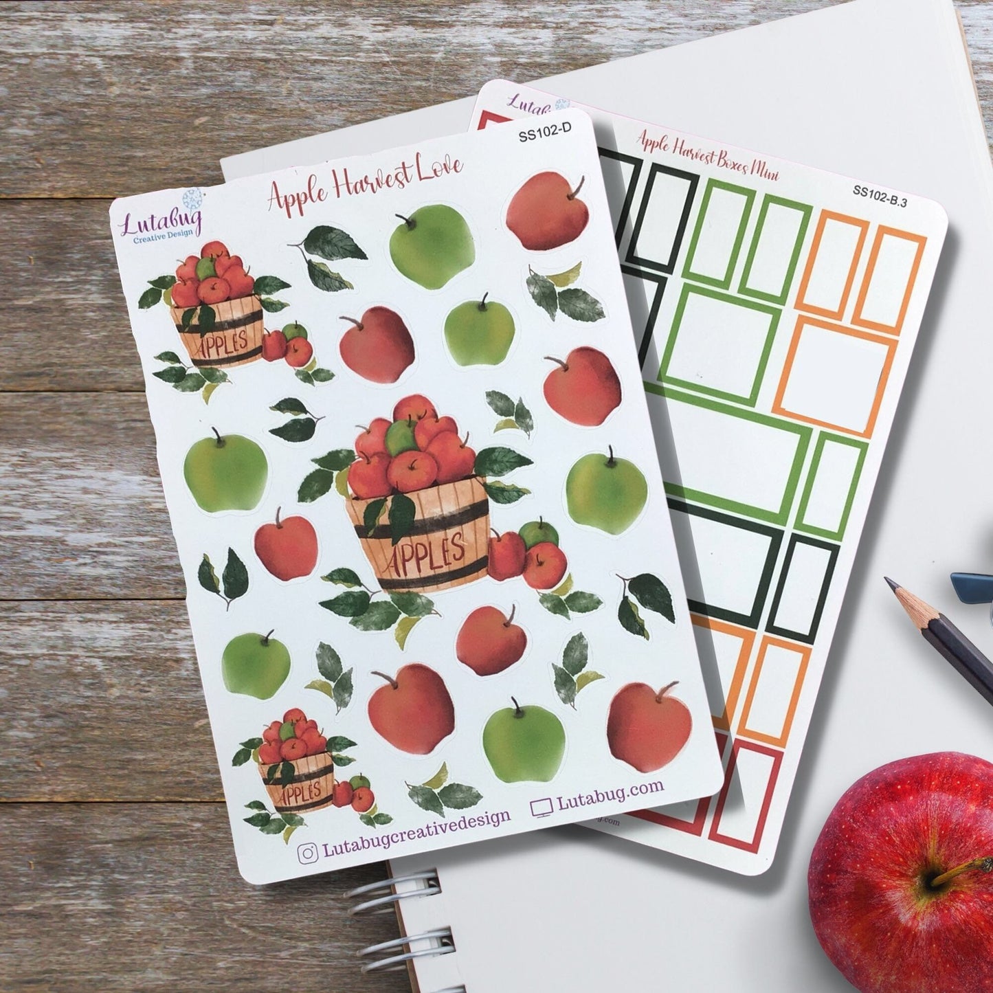 Apple Harvest, Mini Planner Deco and Box Sticker Kit