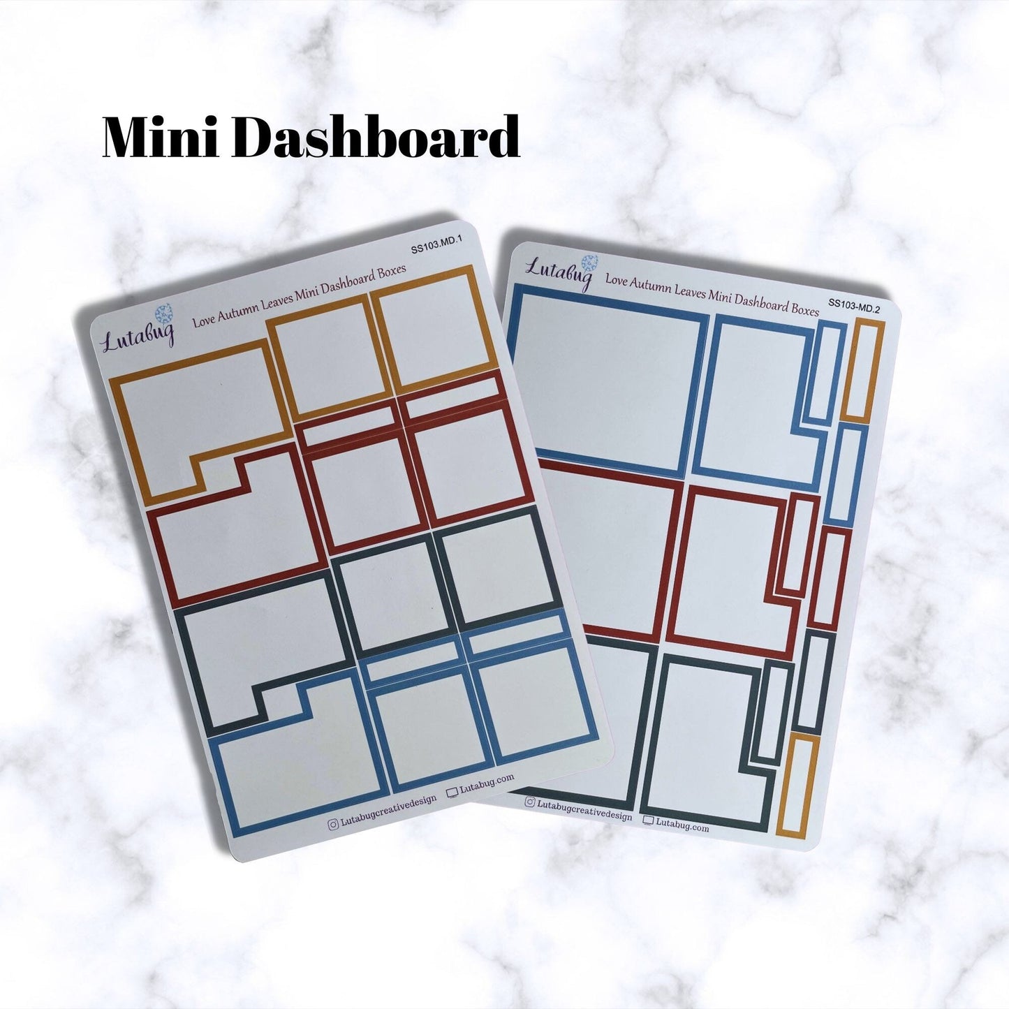 Autumn Leaves Mini Dashboard Planner Box Stickers