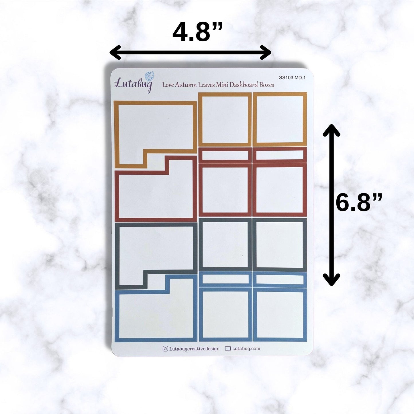 Autumn Leaves Mini Dashboard Planner Stickers,Deco and Box Sticker Kit