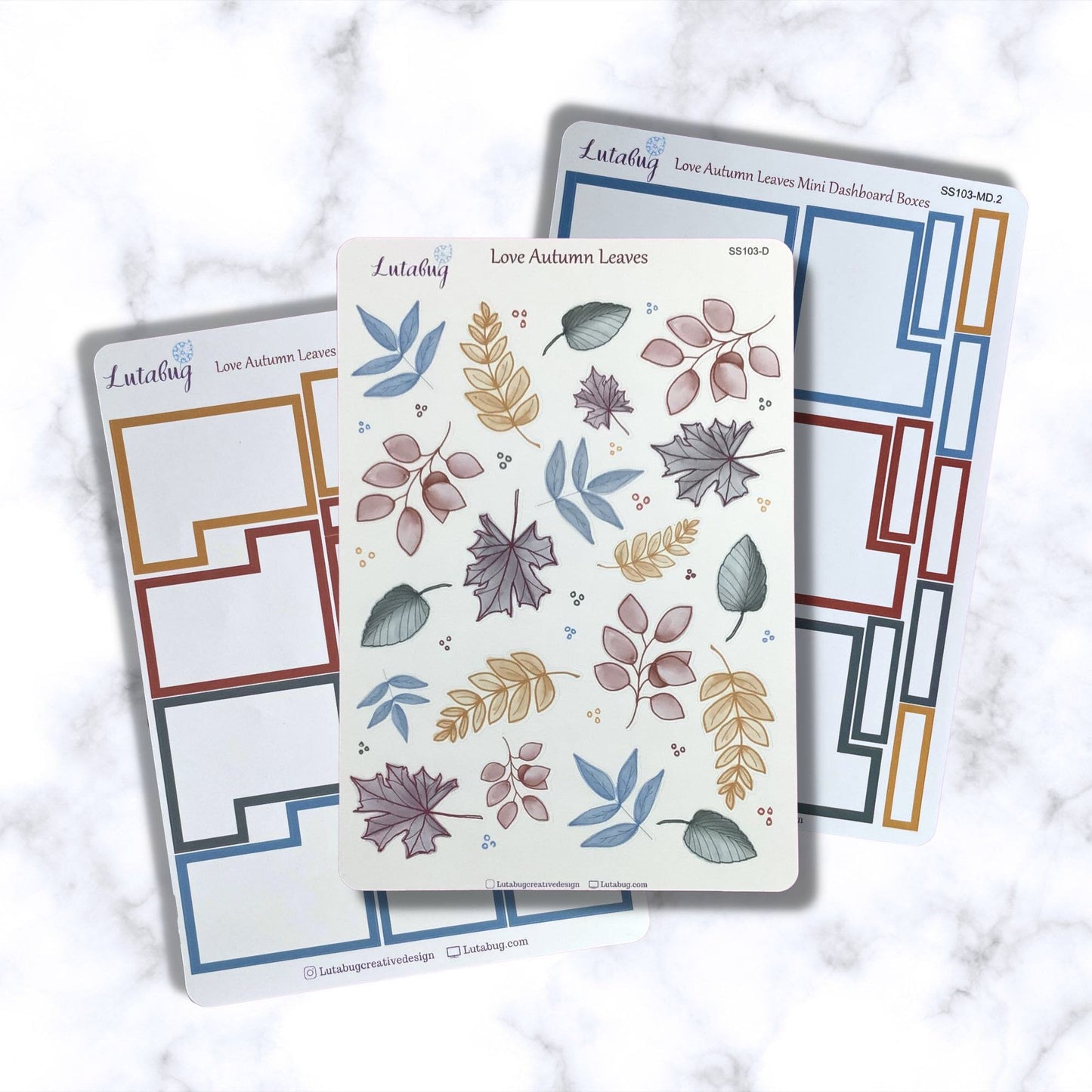 Autumn Leaves Mini Dashboard Planner Stickers,Deco and Box Sticker Kit