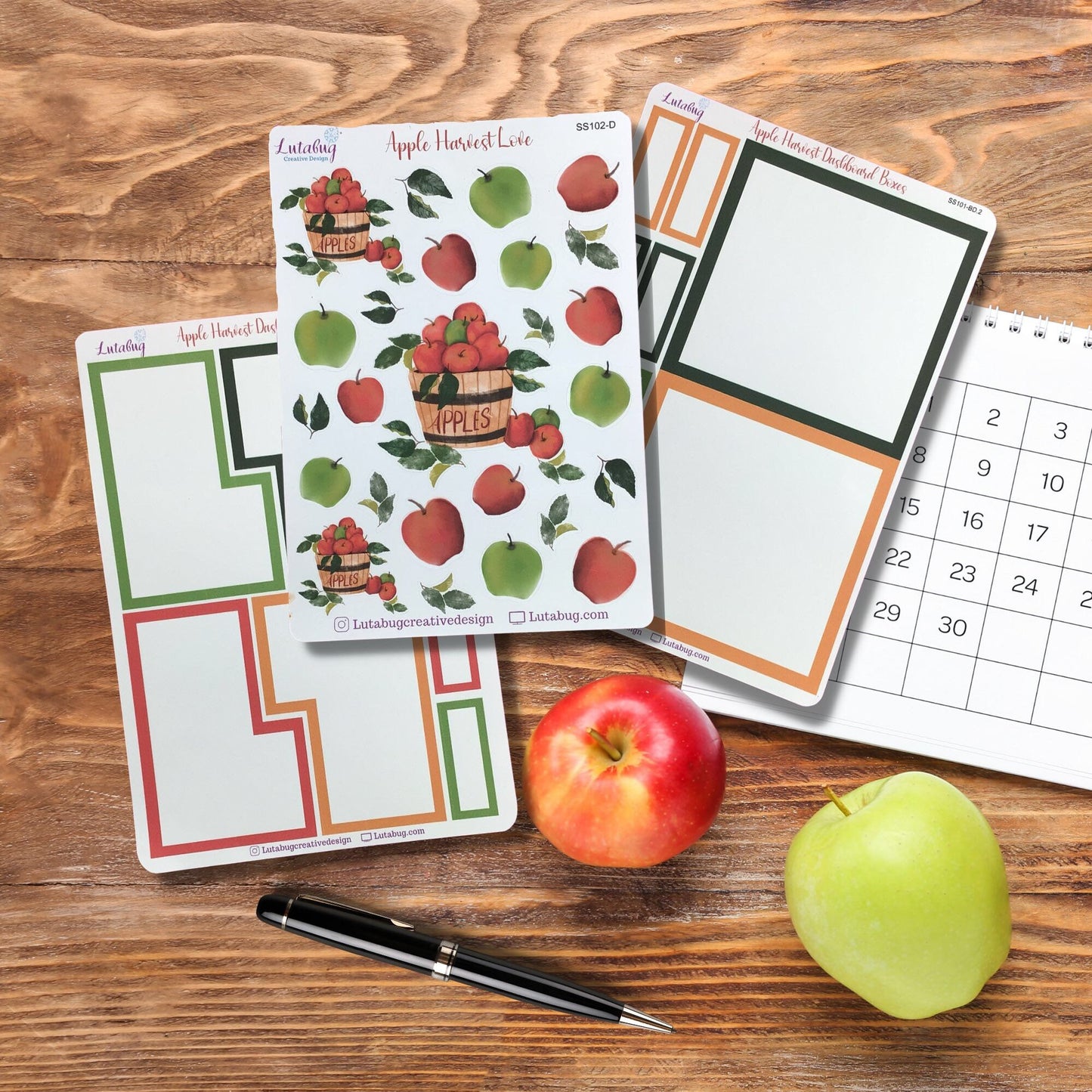 Apple Harvest Classic Dashboard Planner Deco and Box Sticker Kit